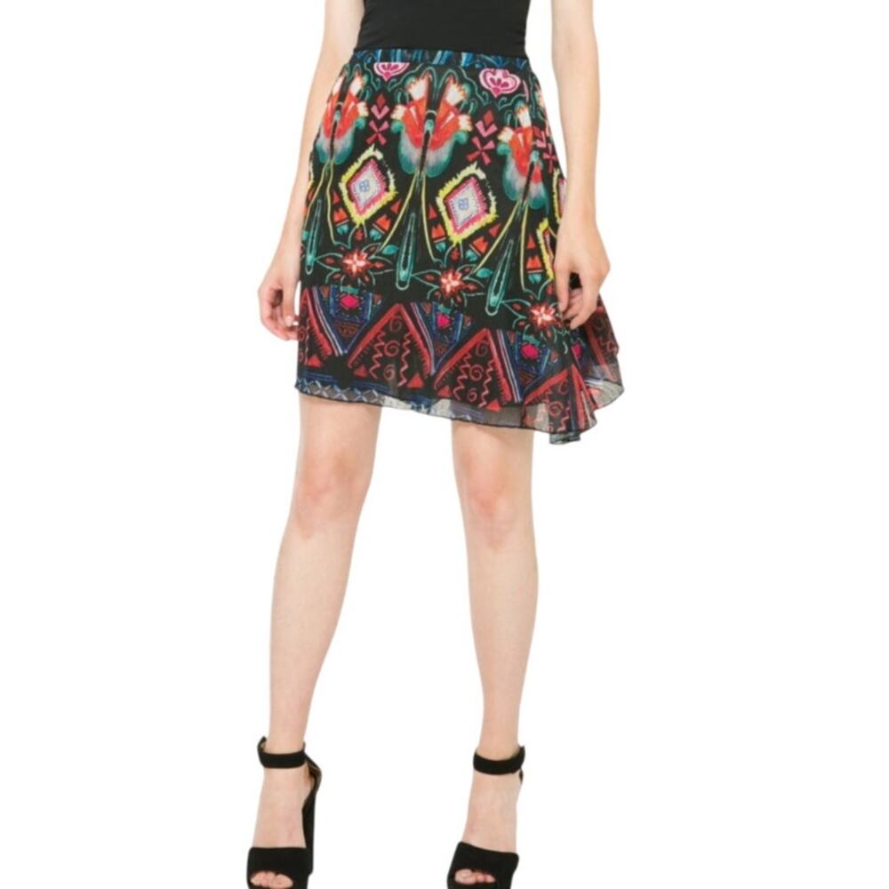 Desigual Women's Short Asymmetric Frill Camelia Skirt size Medium